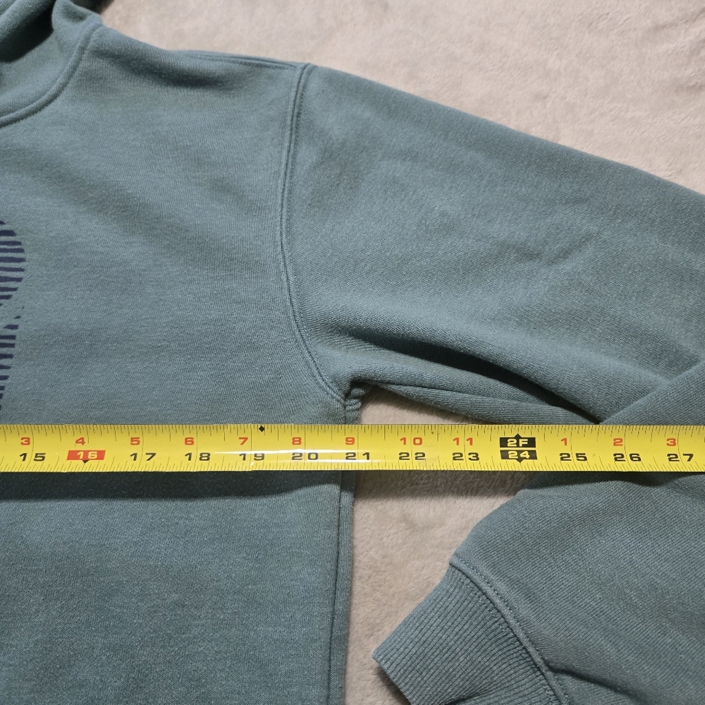 Carhartt Rain Defender Mens Teal Hoodie with Logo Hooded Sweatshirt Size Small - Picture 6 of 6